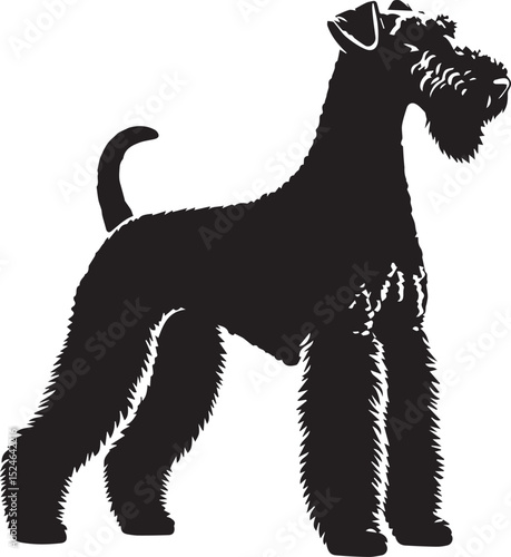 airedale terrier dog silhouette, airedale terrier dog vector illustration, dog vector illustration icon