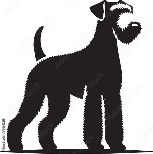 airedale terrier dog silhouette, airedale terrier dog vector illustration, dog vector illustration icon