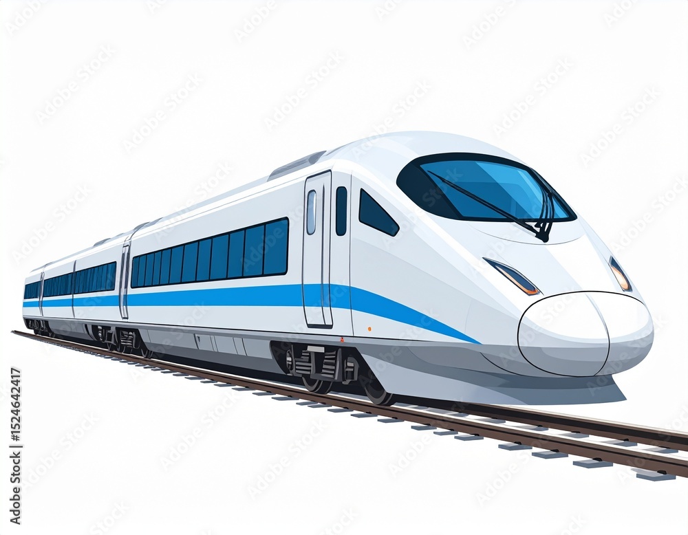 Naklejka premium Bullet train or Metro train vector illustration white background 
