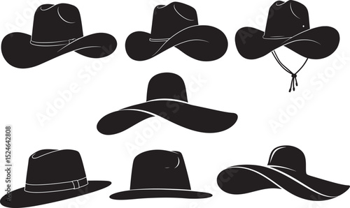 Stylish hat silhouette vector illustration