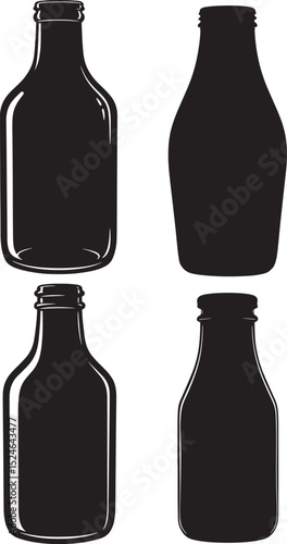 Closed jar bottle silhouette vector illustration