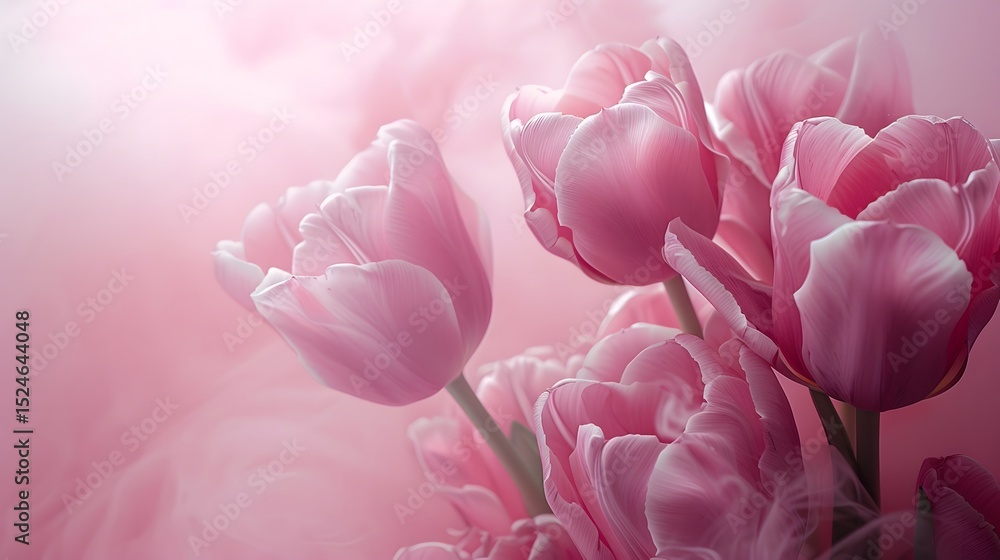 Pink Tulips Bouquet on Soft Background - Floral Arrangement, Spring Flowers, Romantic Still Life Pink Tulips Bouquet on Soft Background - Floral Arrangement, Spring Flowers, Romantic Still Life