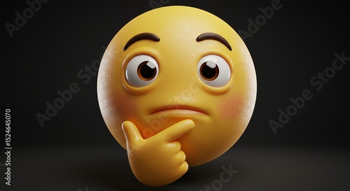 Thinking Emoji with Finger on Chin