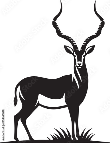 deer silhouette vector, antelope vector illustration, antelope vector illustration icon