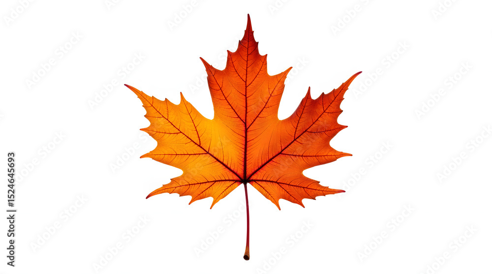 Fototapeta premium Autumn maple leaf isolated on white background