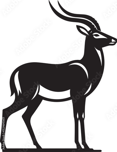 deer silhouette vector, antelope vector illustration, antelope vector illustration icon