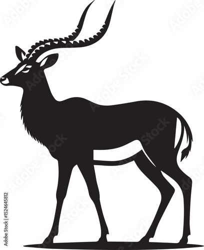 deer silhouette vector, antelope vector illustration, antelope vector illustration icon