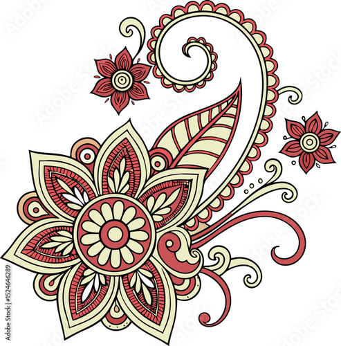 Mandala pattern in applied Thai style.