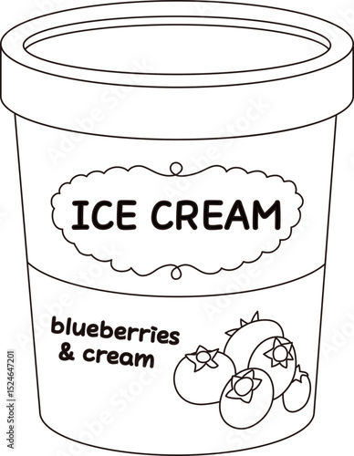 Blueberry and Cream Pint Ice Cream Doodle

