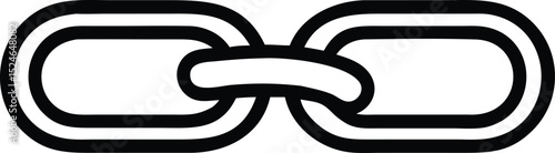 Black line art http link icon isolated on white background