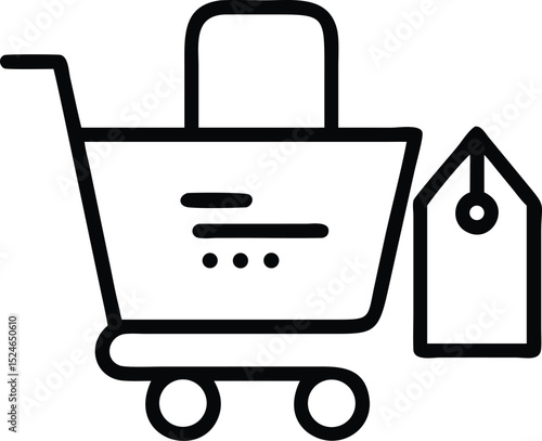 Shopping bag icon retail e commerce online store symbol isolated on white background