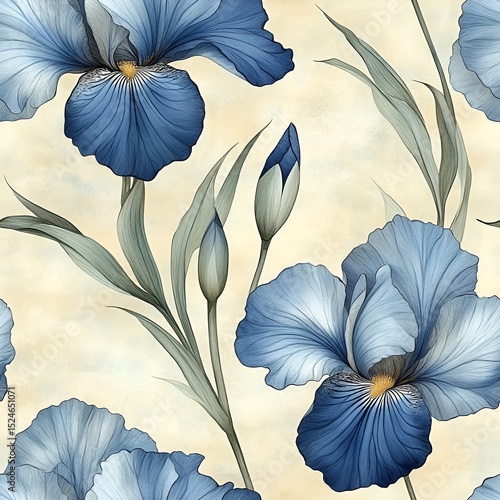 Elegant Magnolia Floral Seamless Pattern. Generative AI