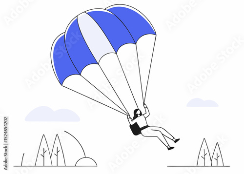 paragliding in the sky
