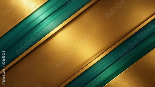 Abstract Gold and Emerald Green Textured Background with Diagonal Lines Video