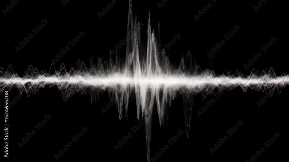 Abstract White Particle Wave on Black Background Abstract White Particle Wave on Black Background