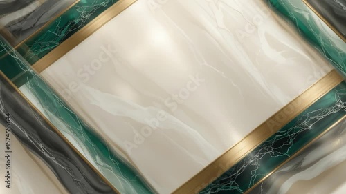 Abstract Marble Texture with Emerald Green and Gold Frame Video