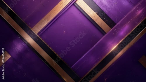 Abstract Purple and Gold Geometric Pattern with Marble Texture Video Background