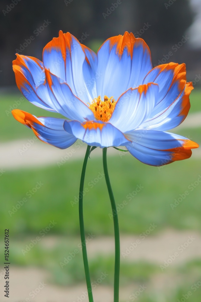 Obraz premium Vibrant blue cosmos flower