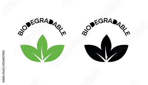 Biodegradable Materials Icons – Reusable Plastic and Recycle Symbol Set