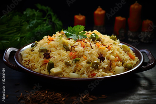 Traditional Turkish food Turkish rice pilaf Turkish name Arpa sehriyeli pirinc pilavi