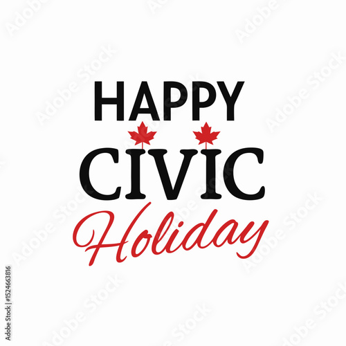 Happy civic holiday canada maple leaf design