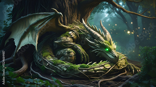 Forest Dragon Entwined in an Ancient Tree