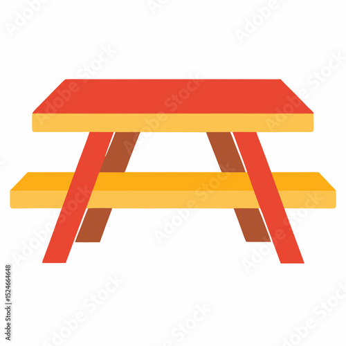 Bright picnic table vector for park and picnic designs—ideal for digital planners, holiday event decor, and eco-tourism branding.
