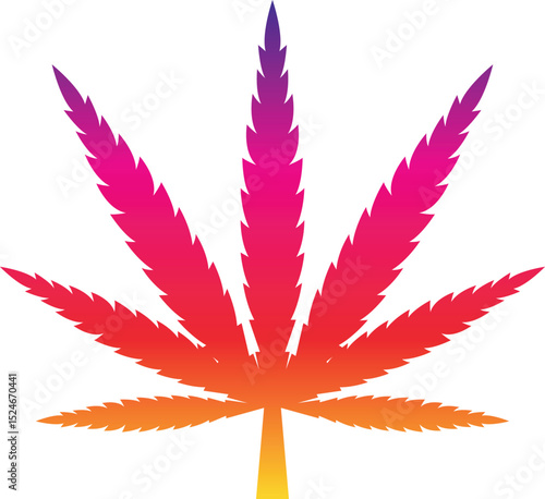 Cannabis (marijuana) hemp leaf flat icon for apps and websites