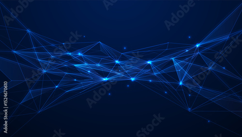 Connected polygons plexus vector background, digital data visualization. vector illustration