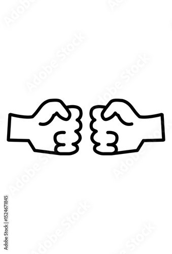 Simple graphic of two hands exchanging a solidarity fist bump