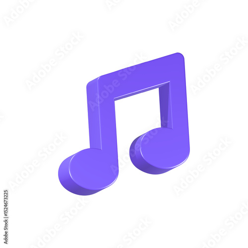 Photos music notes icon 3d rendering blue color