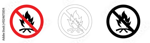 No open flames allowed sign in vector format