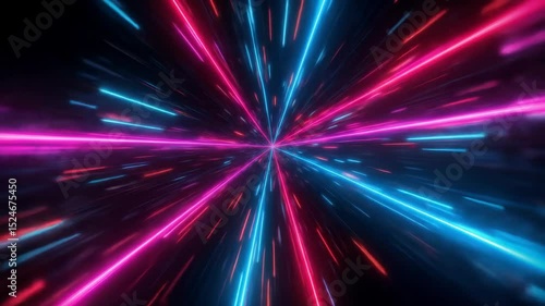 Wallpaper Mural Zooming Through Glowing Blue and Red Light Streaks Animation Torontodigital.ca