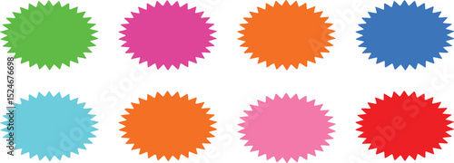 burst, badge, starburst, sticker, seal, rosette, emblem, graphic, design element, vector, illustration, colorful, vibrant, bright, isolated, white background, shape, decoration, element, 