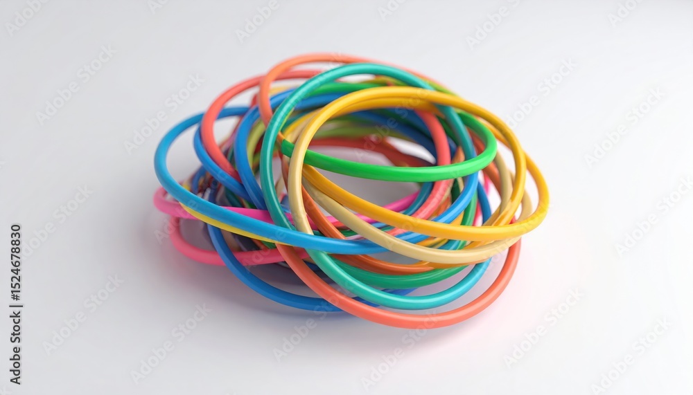 Naklejka premium Colorful rubber bands tangled