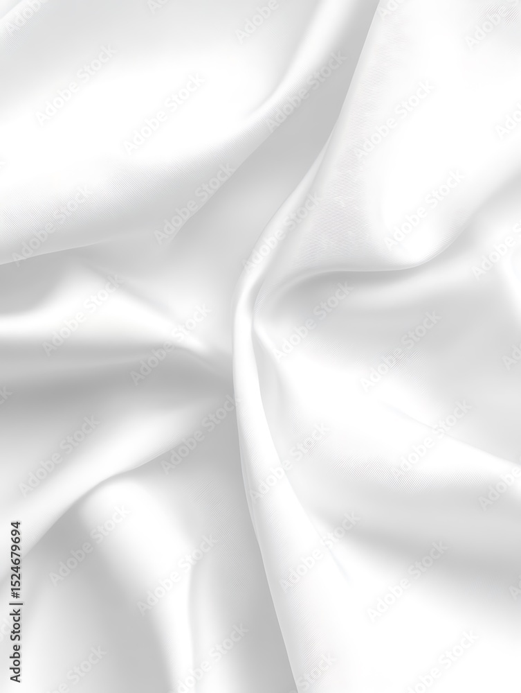 Obraz premium Delicate White Fabric with Gentle Folds Flowing in Smooth, Dreamy Waves