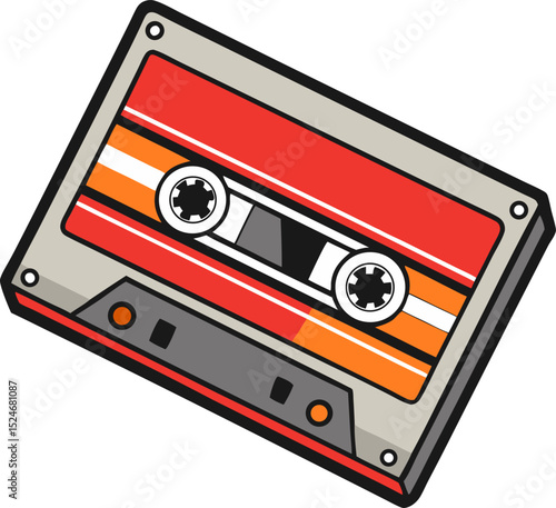 8-track tape vector white background