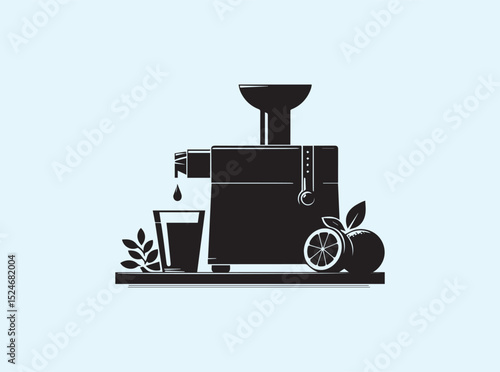 Juicer Appliance Silhouette on Tabletop