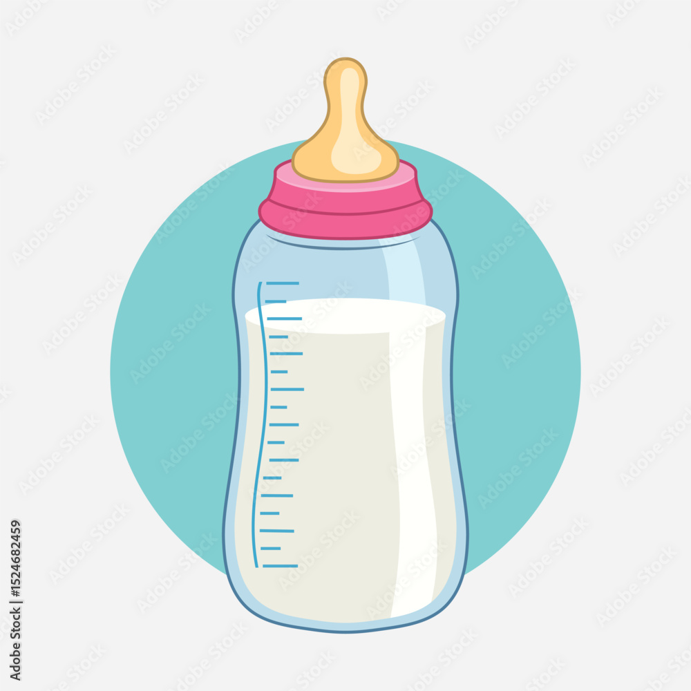 Baby milk in a bottle. Vector design Baby milk in a bottle. Vector design