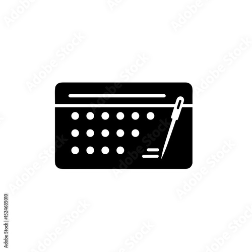 Tailor atelier sewing boutique needle and thread design emblem  