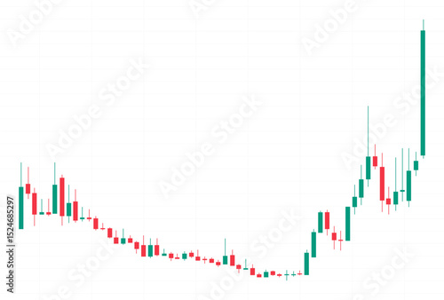 Bullish candlestick chart pattern isolated on transparent background. Trading, forex ,currency, stock market concept