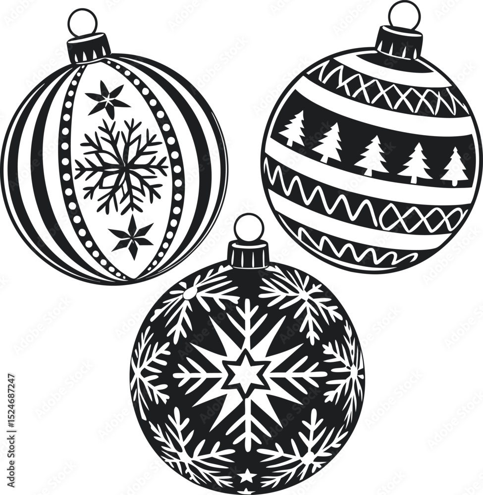 Fototapeta premium christmas ornament ball snowflake tree winter art