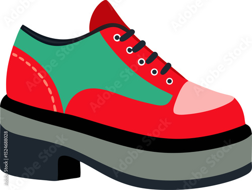 Platform shoes white background 