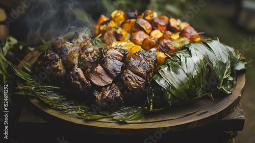 food, meat, dinner, barbecue, cooking, meal, grill, grilled, gourmet, vegetable, cuisine, chicken, lunch, delicious, healthy, pork, restaurant, dish, fish, fried, beef, plate, seafood, summer, roasted