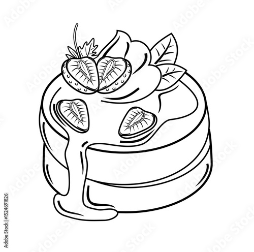 souffle cake with strawberry topping