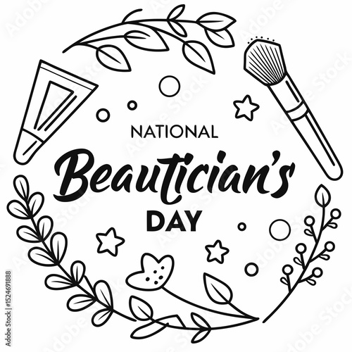 NATIONAL BEAUTICIAN'S DAY vector illustration