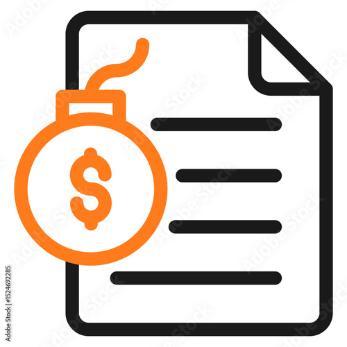 Debt Log Icon For Design Elements