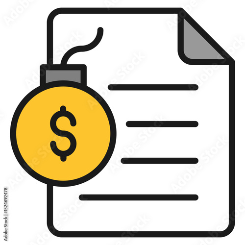 Debt Log Icon For Design Elements