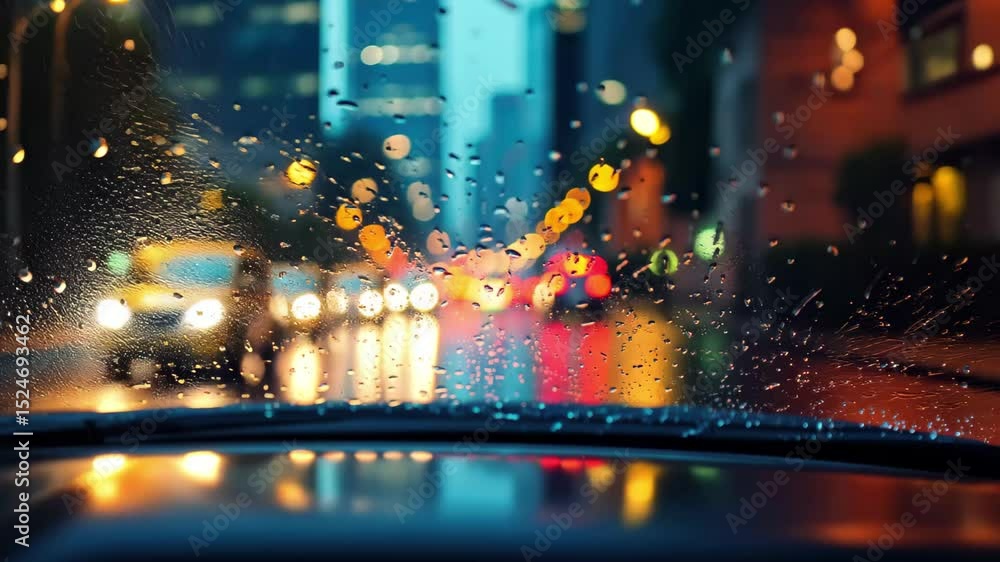 Vidéo Stock City night drive from a driver's perspective with blurred ...