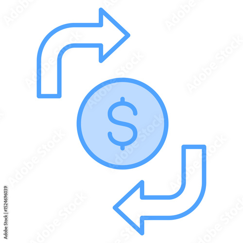 Returns Blue Icon Element For Design